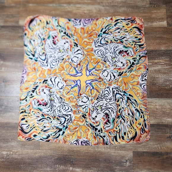 Wearable Art With This Vintage Ed Hardy Scarf 39" X 39" - Picture 2 of 12